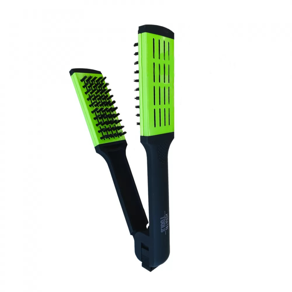 Keratin Tools Расческа зажимная с жёсткой щетиной - зеленая