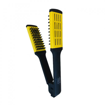 Keratin Tools Расческа зажимная с жёсткой щетиной - желтая