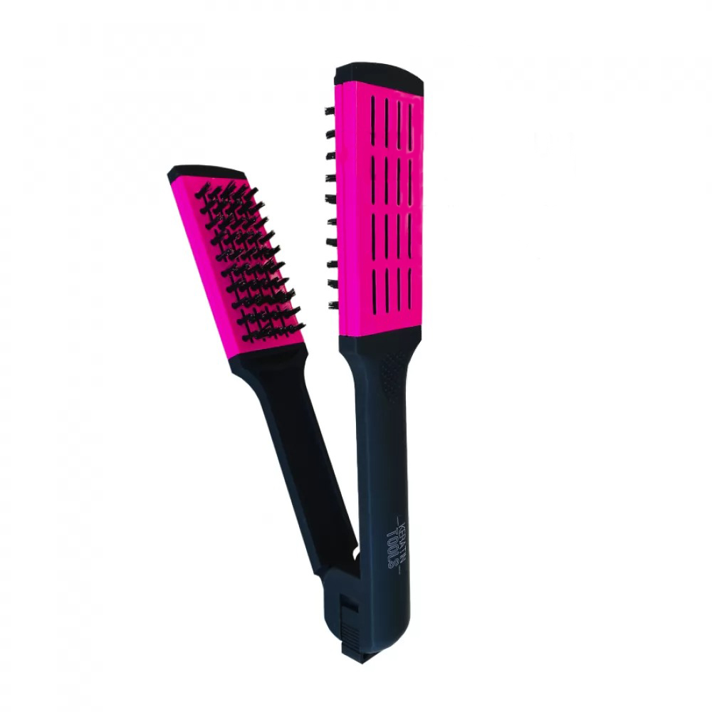 Keratin Tools Расческа зажимная с жёсткой щетиной - розовая